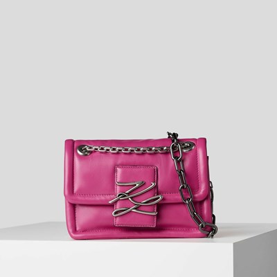 Női Karl Lagerfeld K/Autograph Soft Crossbody Táska Fukszia | BQF483079