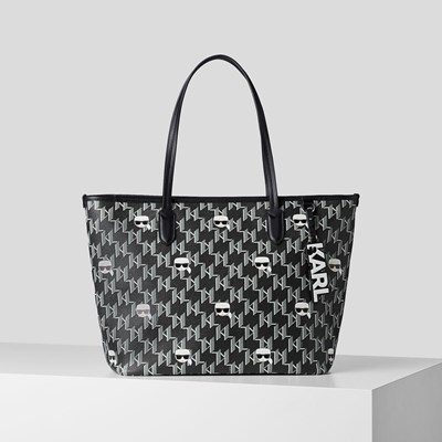 Női Karl Lagerfeld K/Ikonik Monogram All-over-print Hordtáskák Fekete Színes | MBZ523618