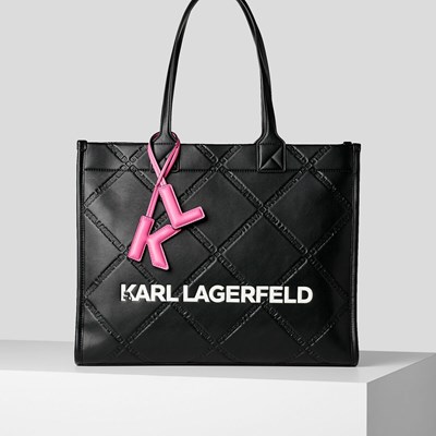 Női Karl Lagerfeld K/Skuare Embossed Hordtáskák Fekete | ASO437195