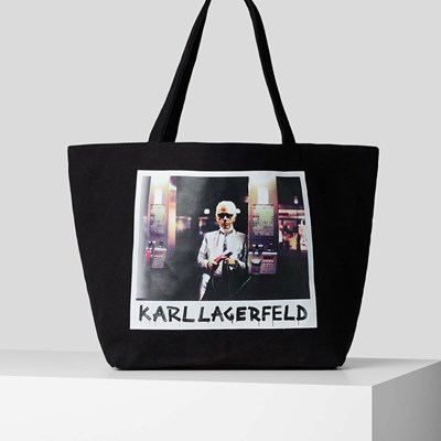 Női Karl Lagerfeld Karl Series Vászon Shopper Hordtáskák Fekete | GLV517269