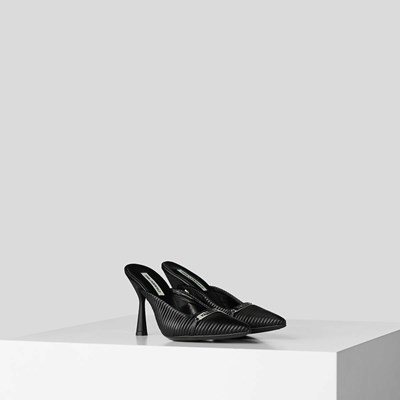 Női Karl Lagerfeld Panache Redőzött Court Shoes Szandál & Balerina Fekete | QTD207418