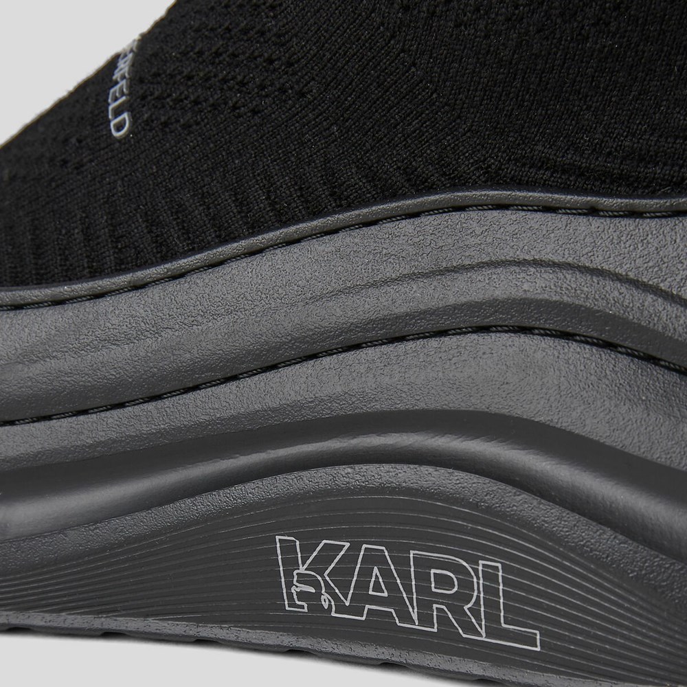 Férfi Karl Lagerfeld Chase Knit Sock Boots Tornacipő Fekete | LIH201583