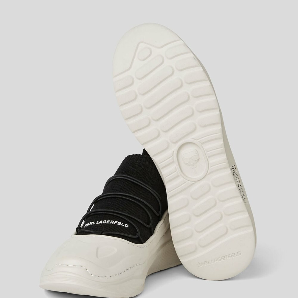 Férfi Karl Lagerfeld Chase Knit Sock Trainer Tornacipő Fekete | SFR801236