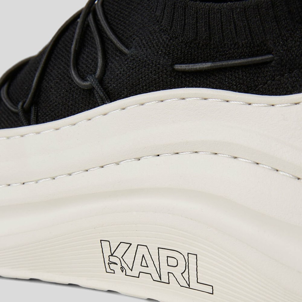 Férfi Karl Lagerfeld Chase Knit Sock Trainer Tornacipő Fekete | SFR801236