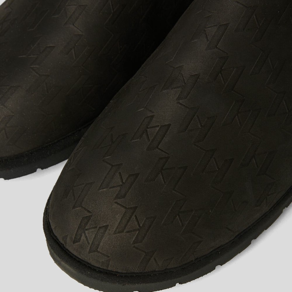 Férfi Karl Lagerfeld Kl Monogram Salon Slippers Szandál & Balerina Fekete | WCH783021