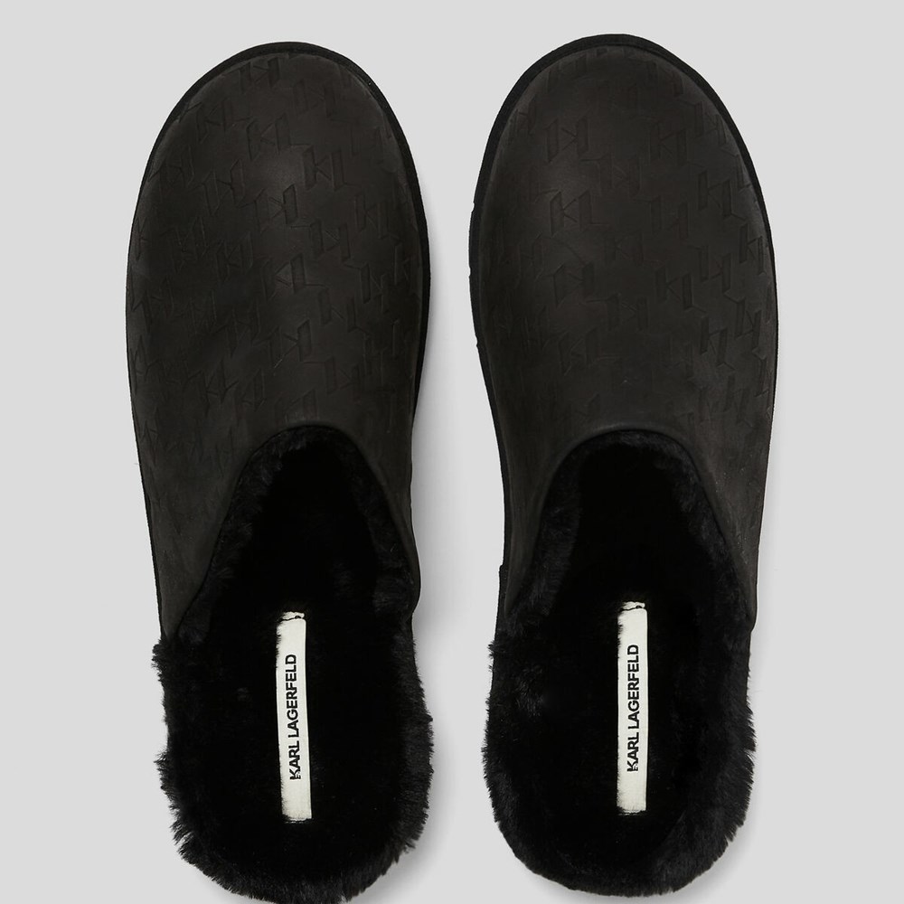 Férfi Karl Lagerfeld Kl Monogram Salon Slippers Szandál & Balerina Fekete | WCH783021