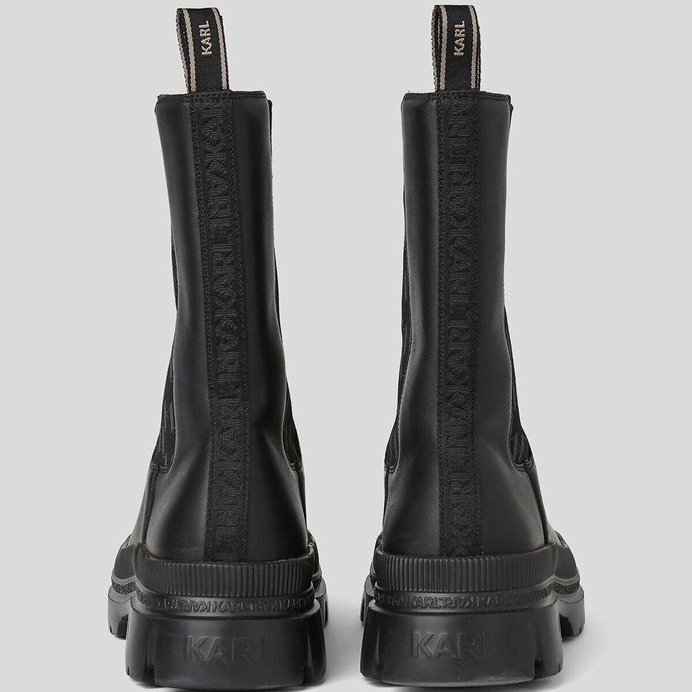 Férfi Karl Lagerfeld Kl Monogram Trekka High Boots Bakancs Fekete | WYL104598