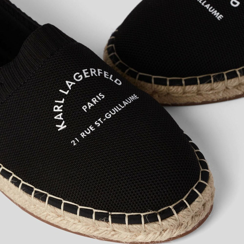 Férfi Karl Lagerfeld Rue St-guillaume Kamino Espadrilles Szandál & Balerina Fekete | PWT457091