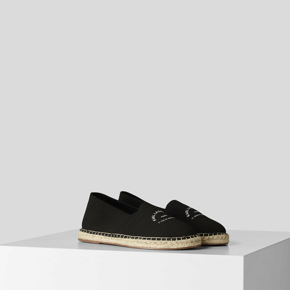 Férfi Karl Lagerfeld Rue St-guillaume Kamino Espadrilles Szandál & Balerina Fekete | PWT457091