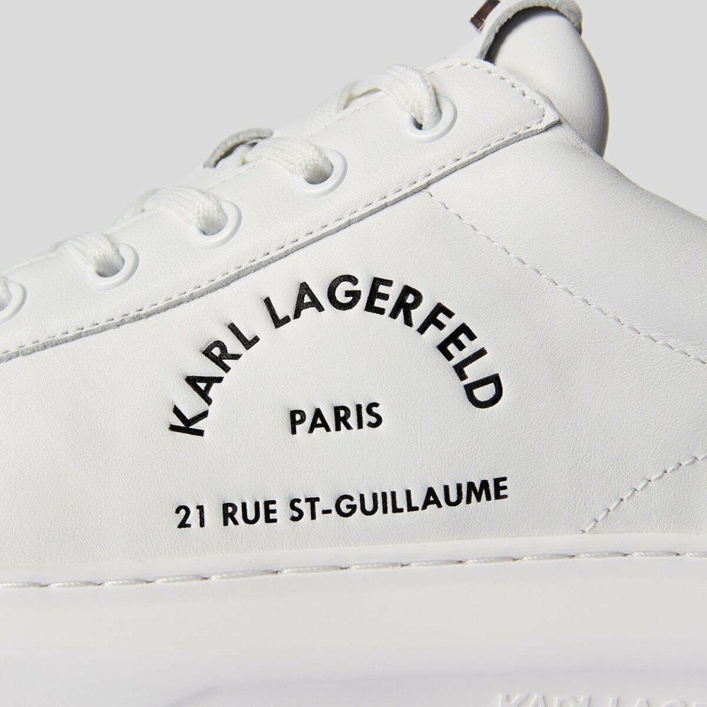 Férfi Karl Lagerfeld Rue St-guillaume Logo Kapri Tornacipő Fehér | PYZ943781