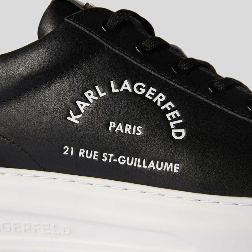 Férfi Karl Lagerfeld Rue St-guillaume Logo Kapri Tornacipő Fekete | YCB952431