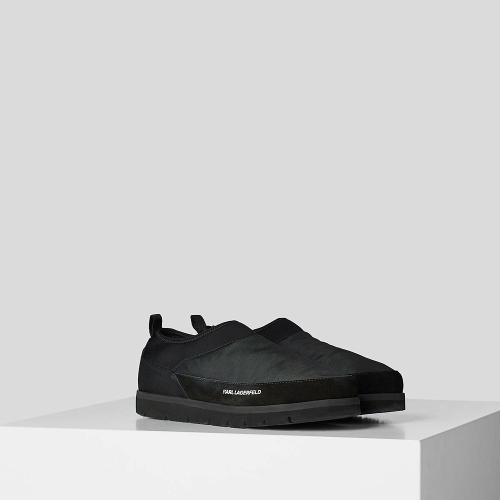 Férfi Karl Lagerfeld Terra Domo Slip-on Shoes Szandál & Balerina Fekete | ELY578132