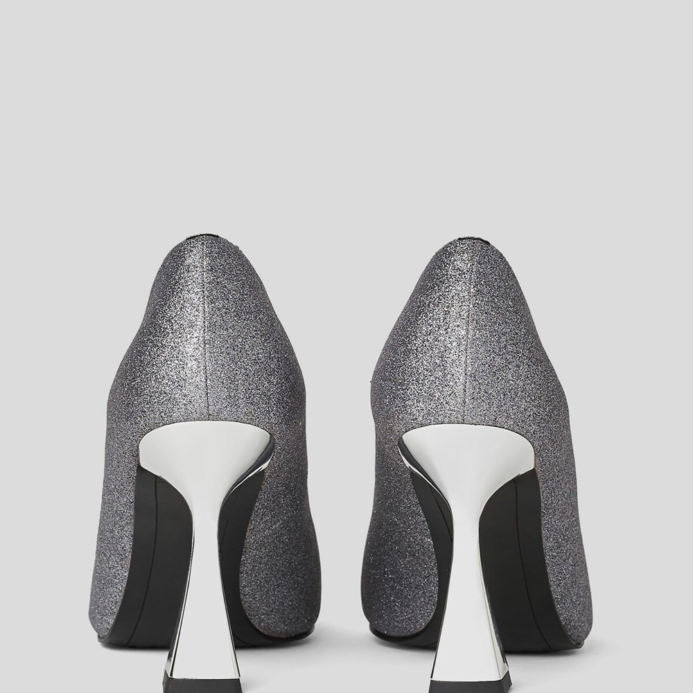 Női Karl Lagerfeld Debut Brooch Court Shoes Magassarkú Titán | CXS157234