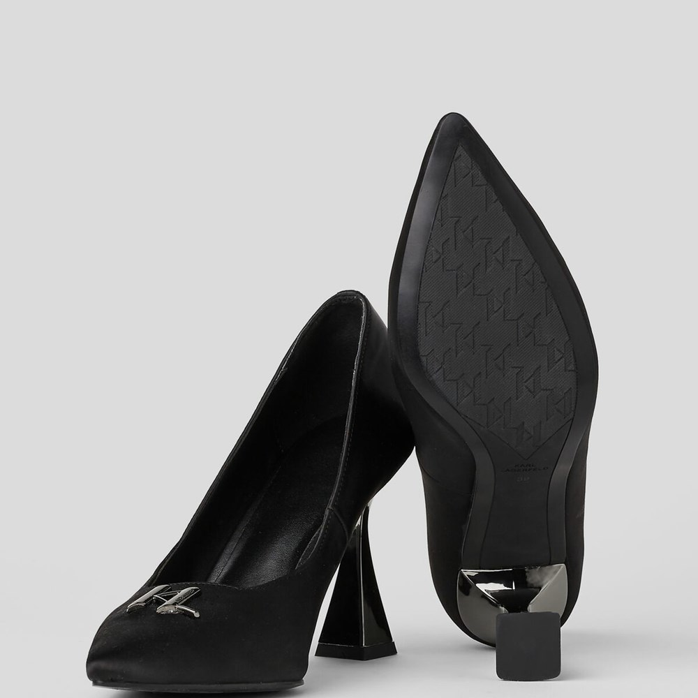 Női Karl Lagerfeld Debut Brooch Court Shoes Magassarkú Fekete | WHD923507