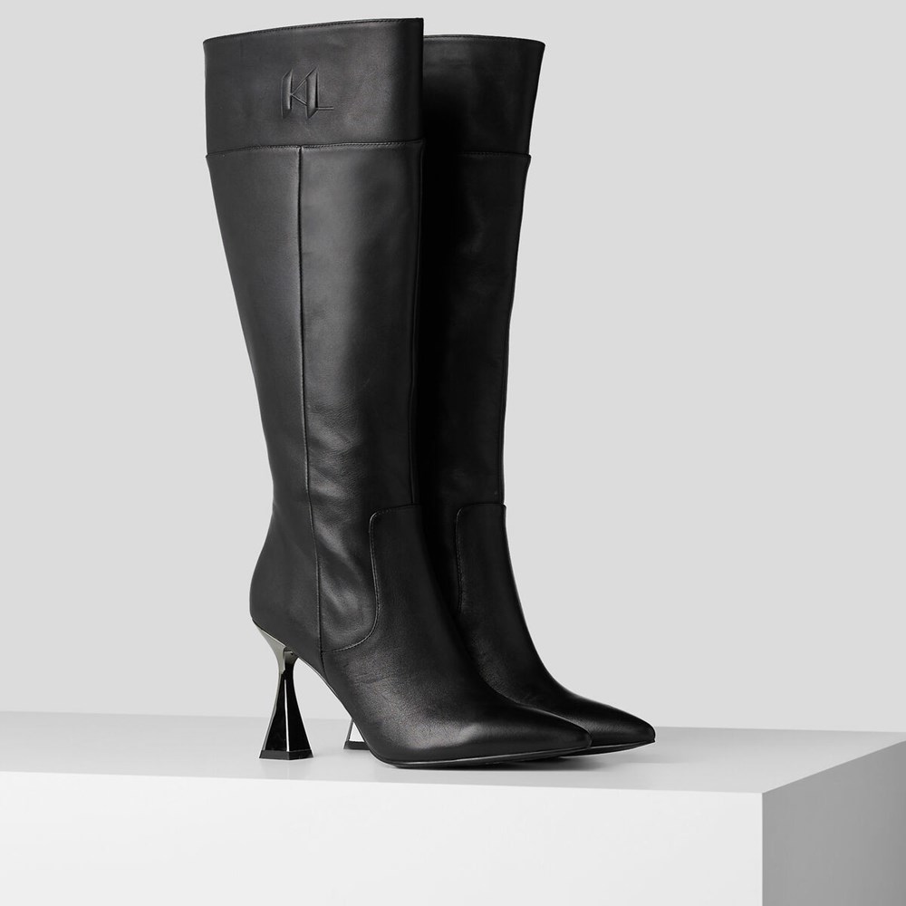 Női Karl Lagerfeld Debut Hi Leg Bakancs Fekete | NPQ936721