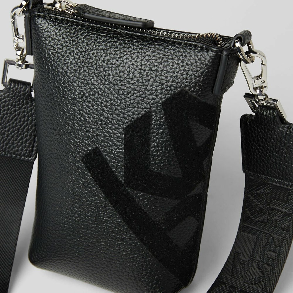 Női Karl Lagerfeld K/Athleisure Phone Holder Crossbody Táska Fekete | OZG264305