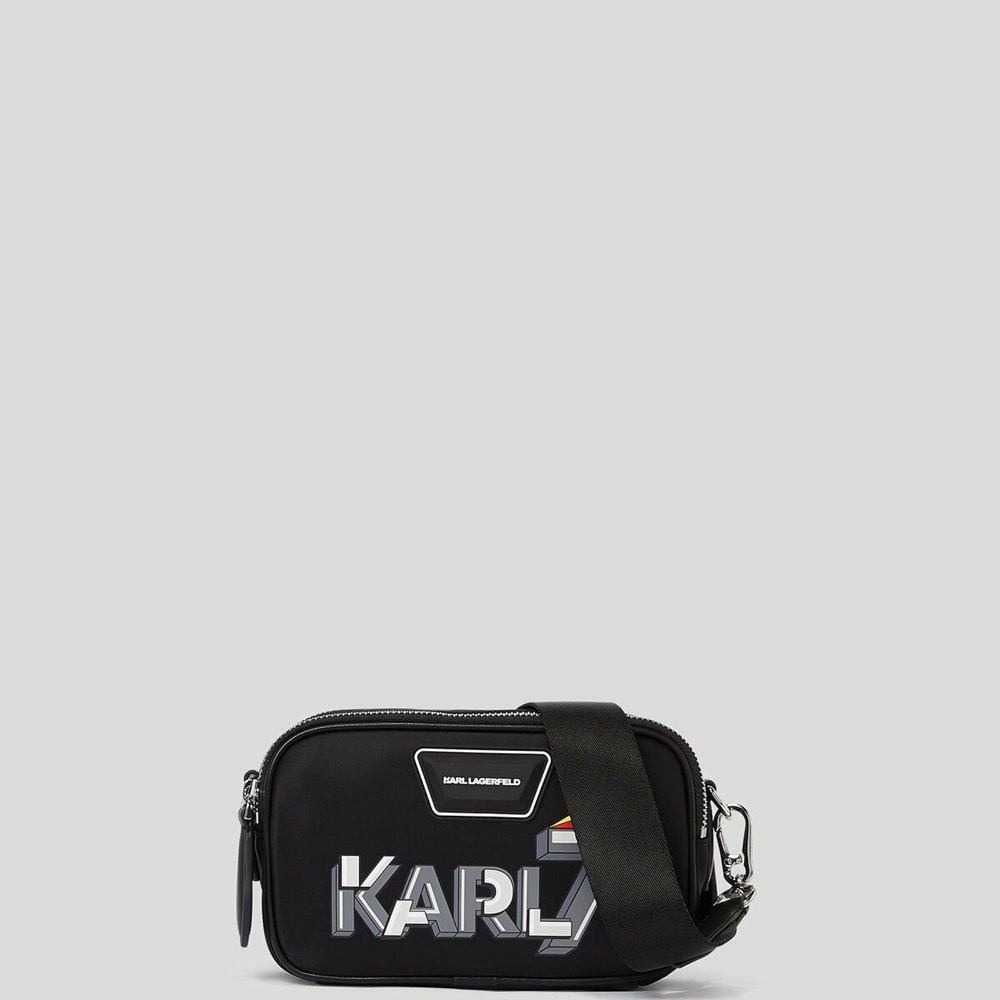 Női Karl Lagerfeld K/Heroes Nejlon Camera Bag Crossbody Táska Fekete | WUT203461