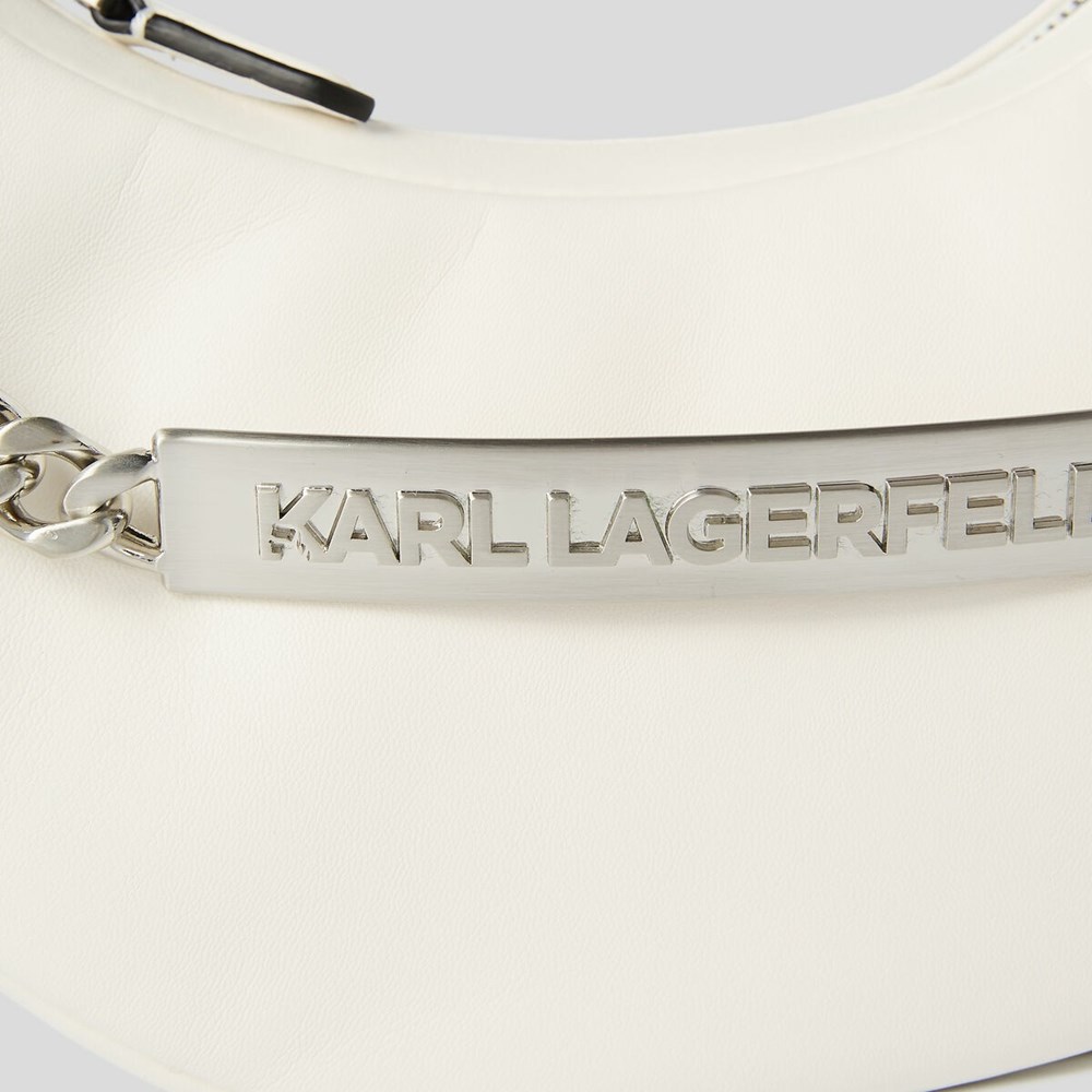 Női Karl Lagerfeld K/Id Half-moon Shoulder Bags Crossbody Táska Fehér | PTO934517