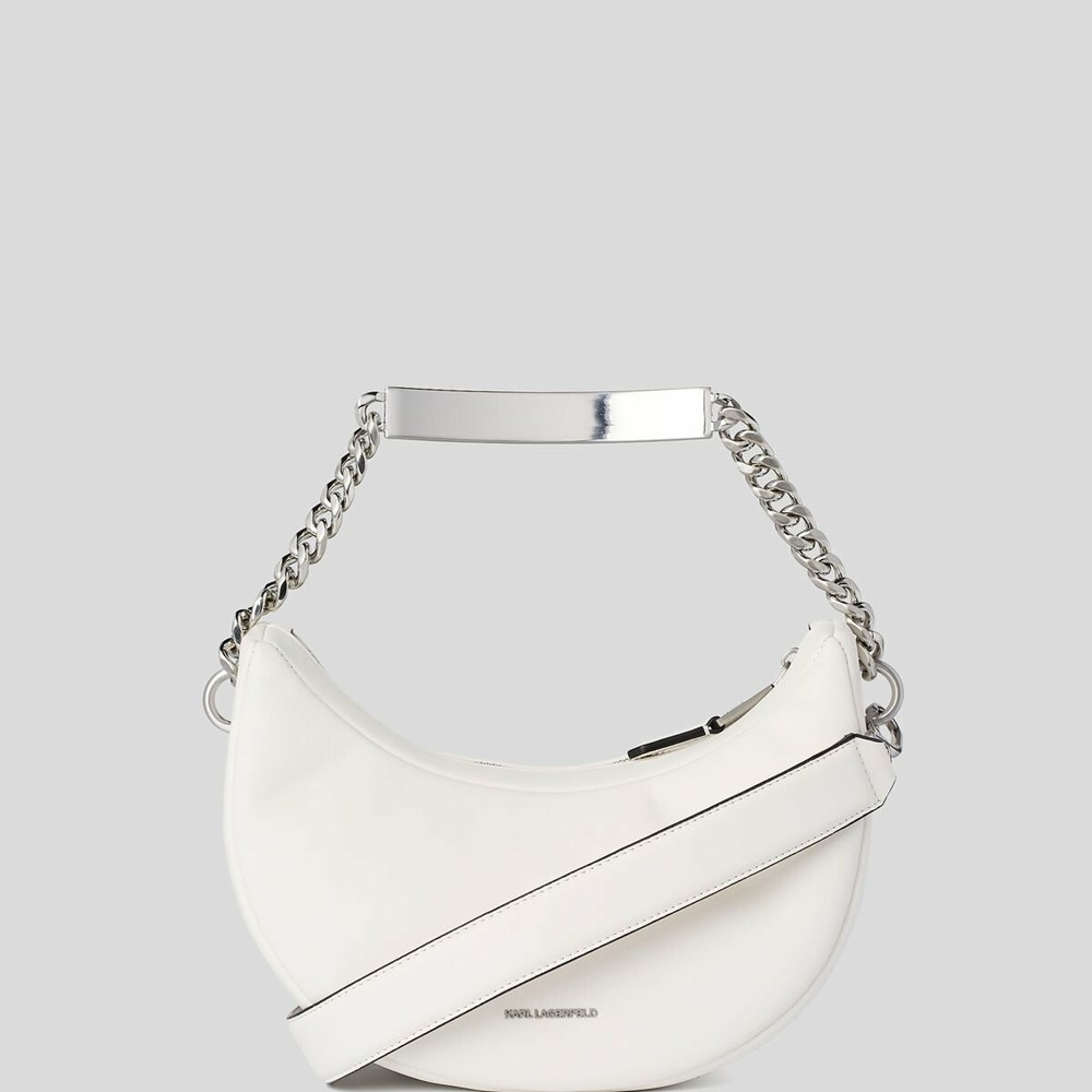 Női Karl Lagerfeld K/Id Half-moon Shoulder Bags Crossbody Táska Fehér | PTO934517