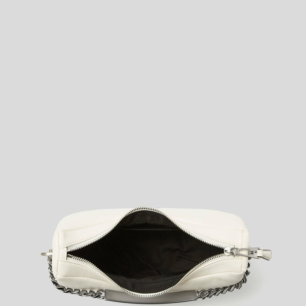 Női Karl Lagerfeld K/Id Half-moon Shoulder Bags Crossbody Táska Fehér | PTO934517