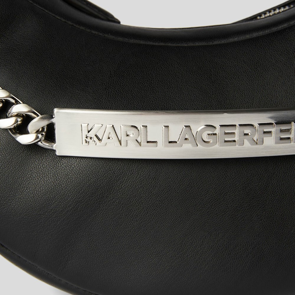 Női Karl Lagerfeld K/Id Half-moon Shoulder Bags Crossbody Táska Fekete | ZIO265349