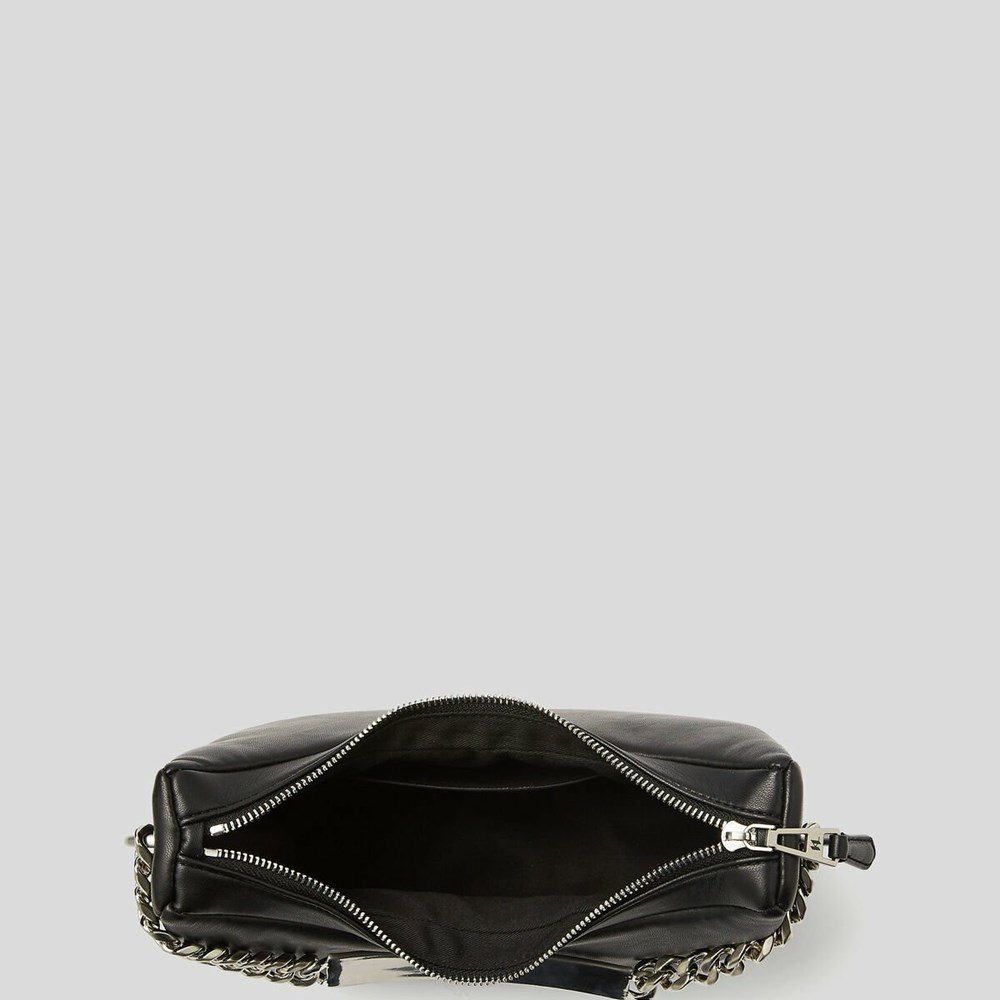 Női Karl Lagerfeld K/Id Half-moon Shoulder Bags Crossbody Táska Fekete | ZIO265349