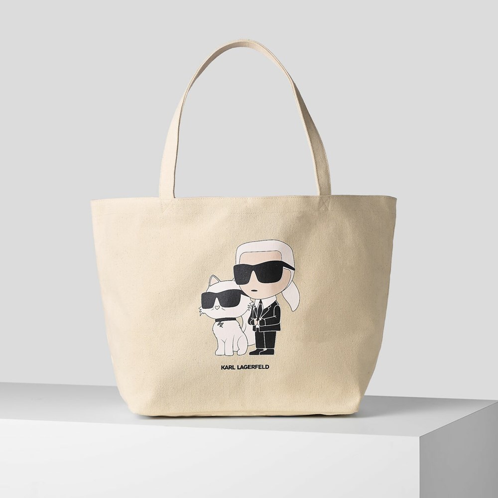 Női Karl Lagerfeld K/Ikonik 2.0 Karl & Choupette Shopper Hordtáskák Bézs | SED354109