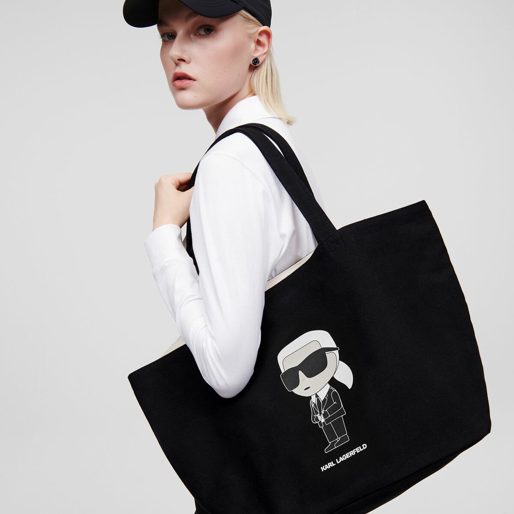 Női Karl Lagerfeld K/Ikonik 2.0 Karl Shopper Hordtáskák Fekete | KMD498123