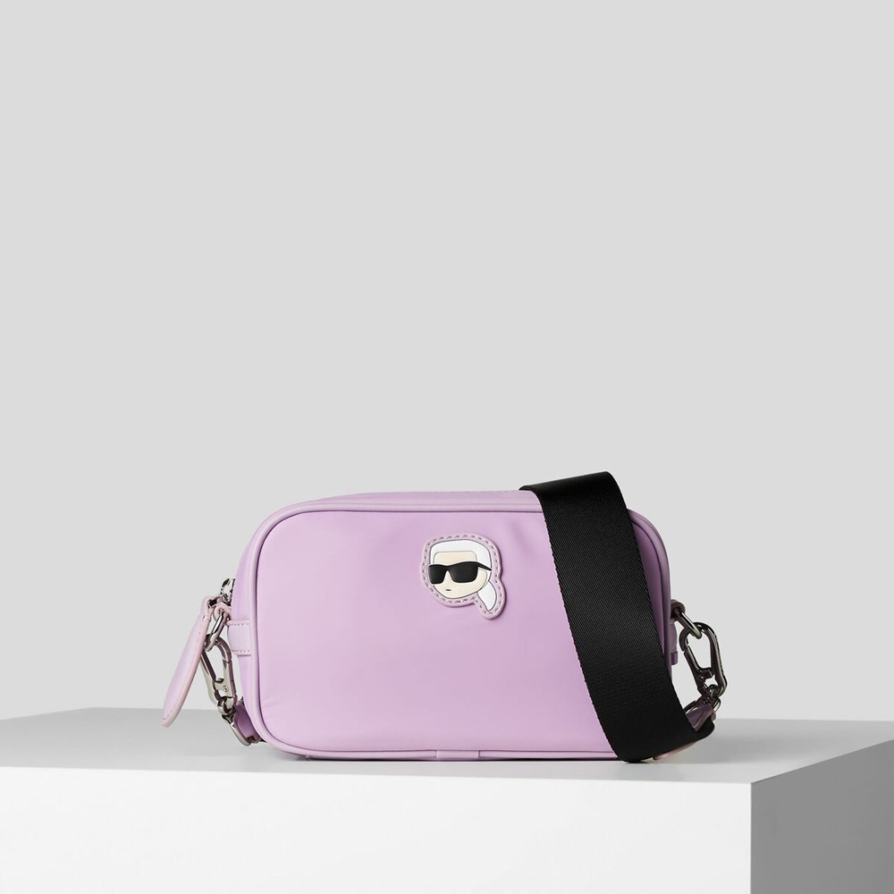 Női Karl Lagerfeld K/Ikonik 2.0 Nejlon Camera Bag Crossbody Táska Lila | CGR065187