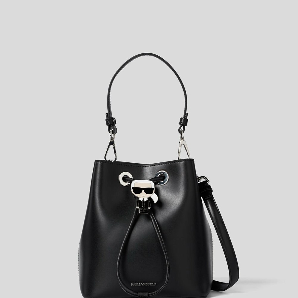 Női Karl Lagerfeld K/Ikonik Bucket Bag Crossbody Táska Fekete | CAU805329