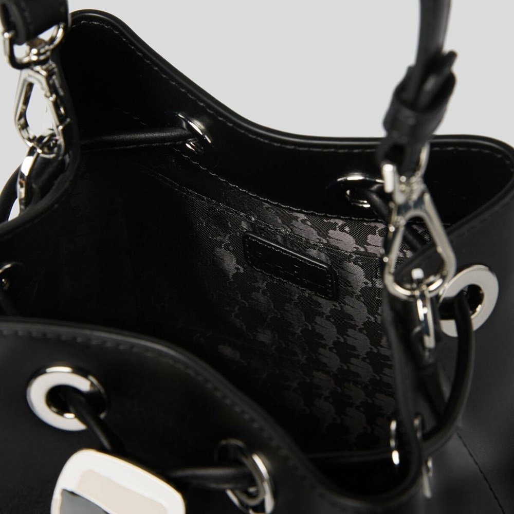 Női Karl Lagerfeld K/Ikonik Bucket Bag Crossbody Táska Fekete | CAU805329