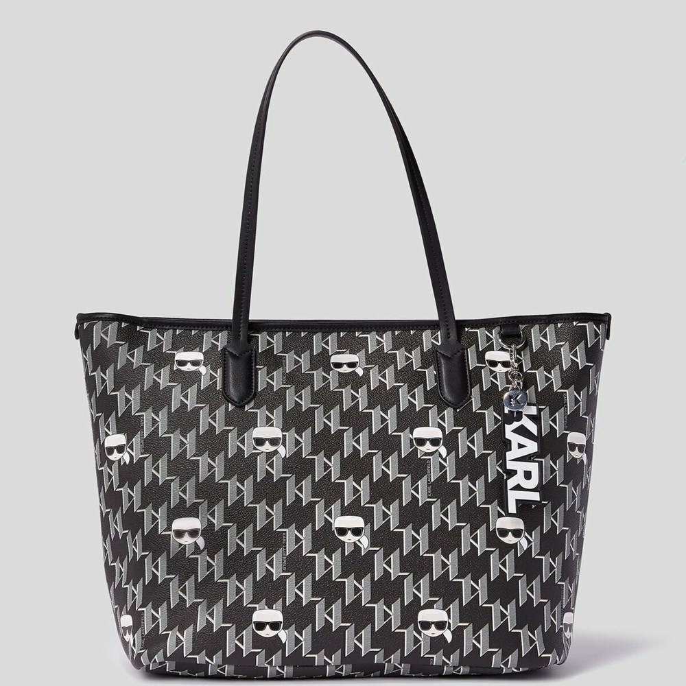 Női Karl Lagerfeld K/Ikonik Monogram All-over-print Hordtáskák Fekete Színes | MBZ523618