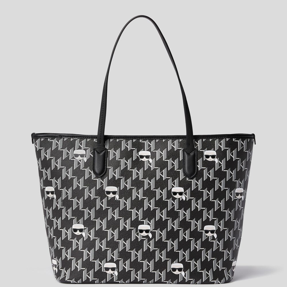 Női Karl Lagerfeld K/Ikonik Monogram All-over-print Hordtáskák Fekete Színes | MBZ523618