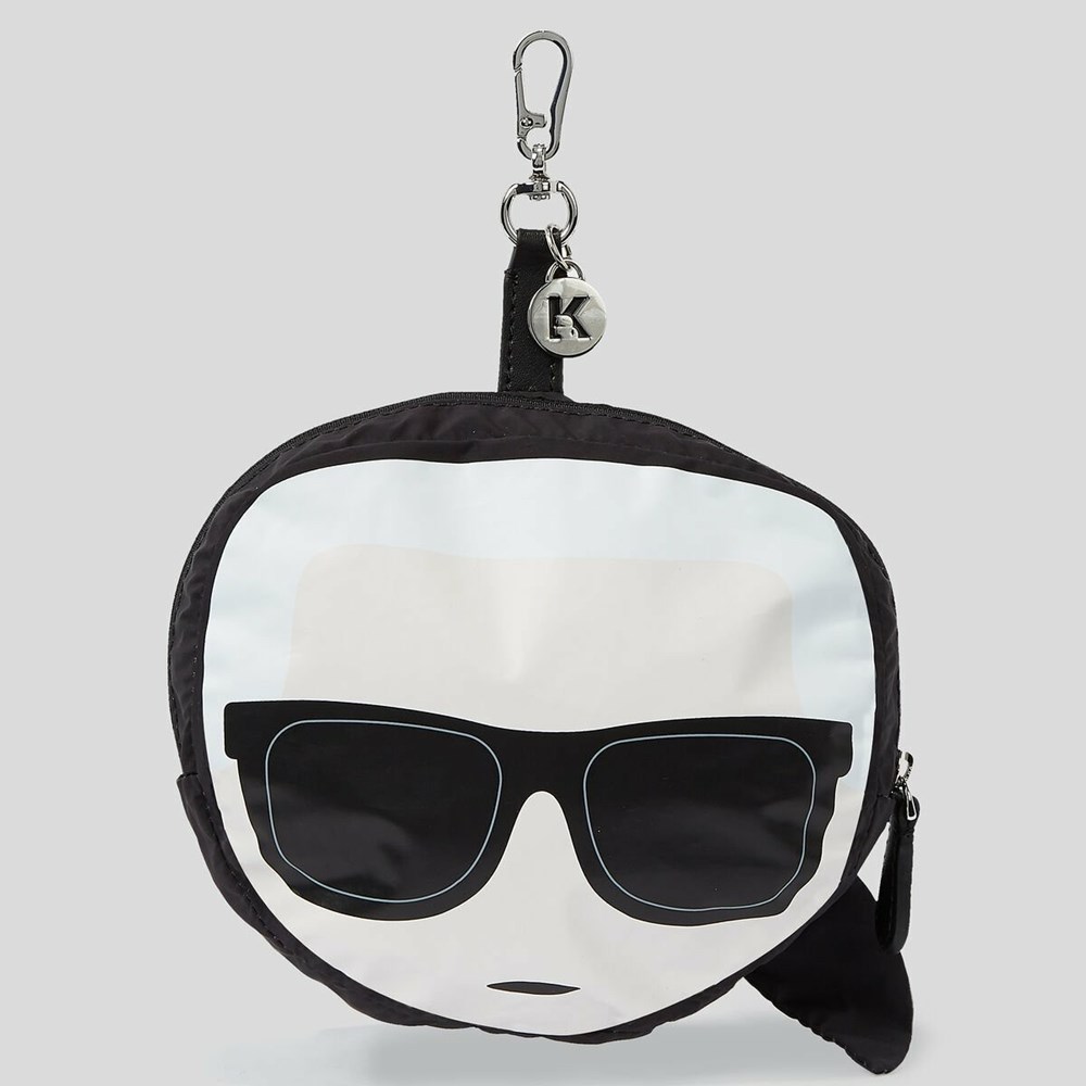 Női Karl Lagerfeld K/Ikonik Monogram Packable Nejlon Hordtáskák Fekete | MQP182467