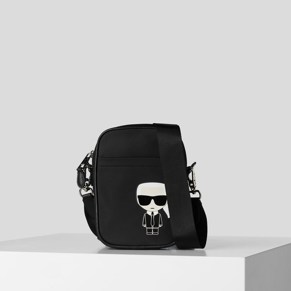 Női Karl Lagerfeld K/Ikonik Nejlon Crossbody Táska Fekete | VHT216093