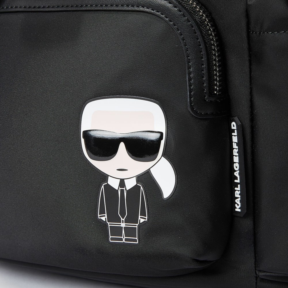 Női Karl Lagerfeld K/Ikonik Nejlon Flap Hátizsák Fekete | KSY129805