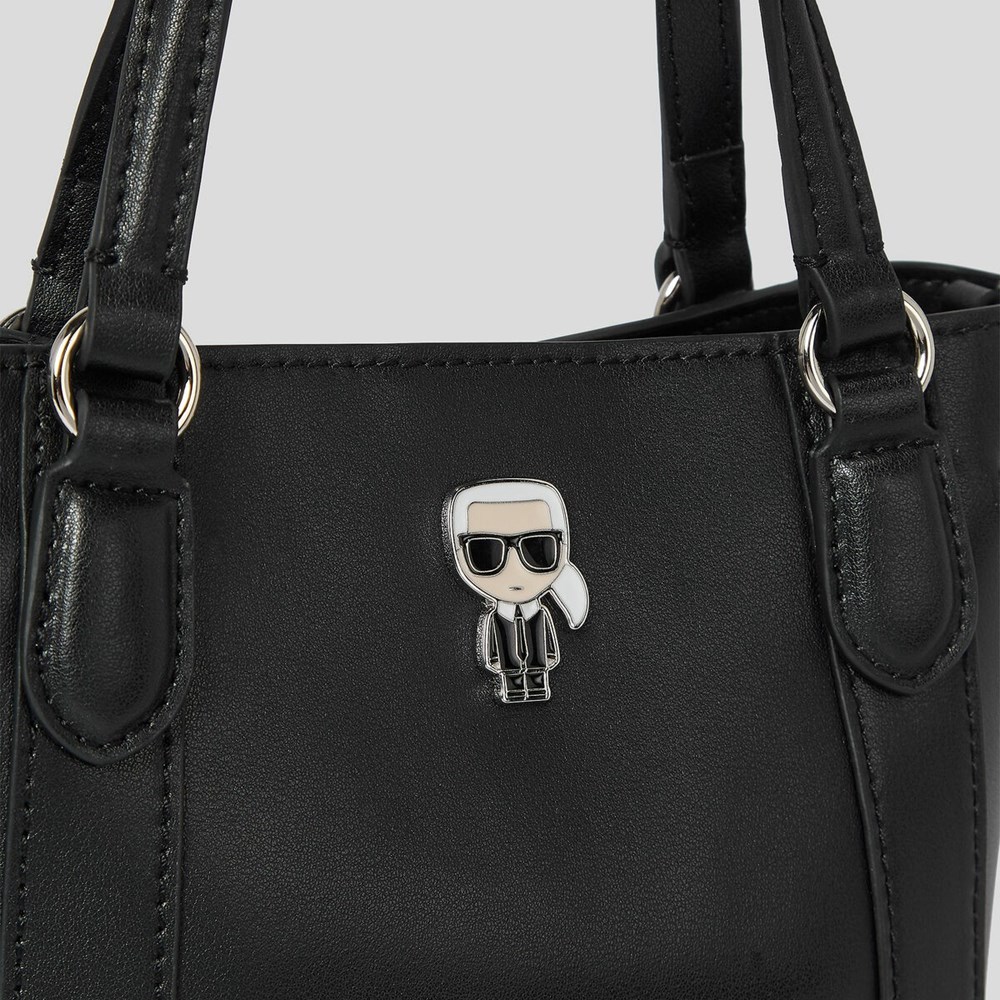 Női Karl Lagerfeld K/Ikonik Small Bőr Hordtáskák Fekete | YKR014639