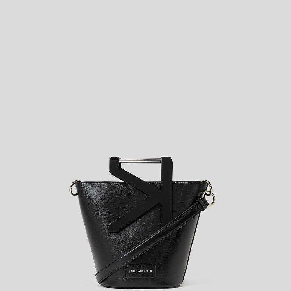 Női Karl Lagerfeld K/Karl Handle Bucket Bag Crossbody Táska Fekete | YDB214853