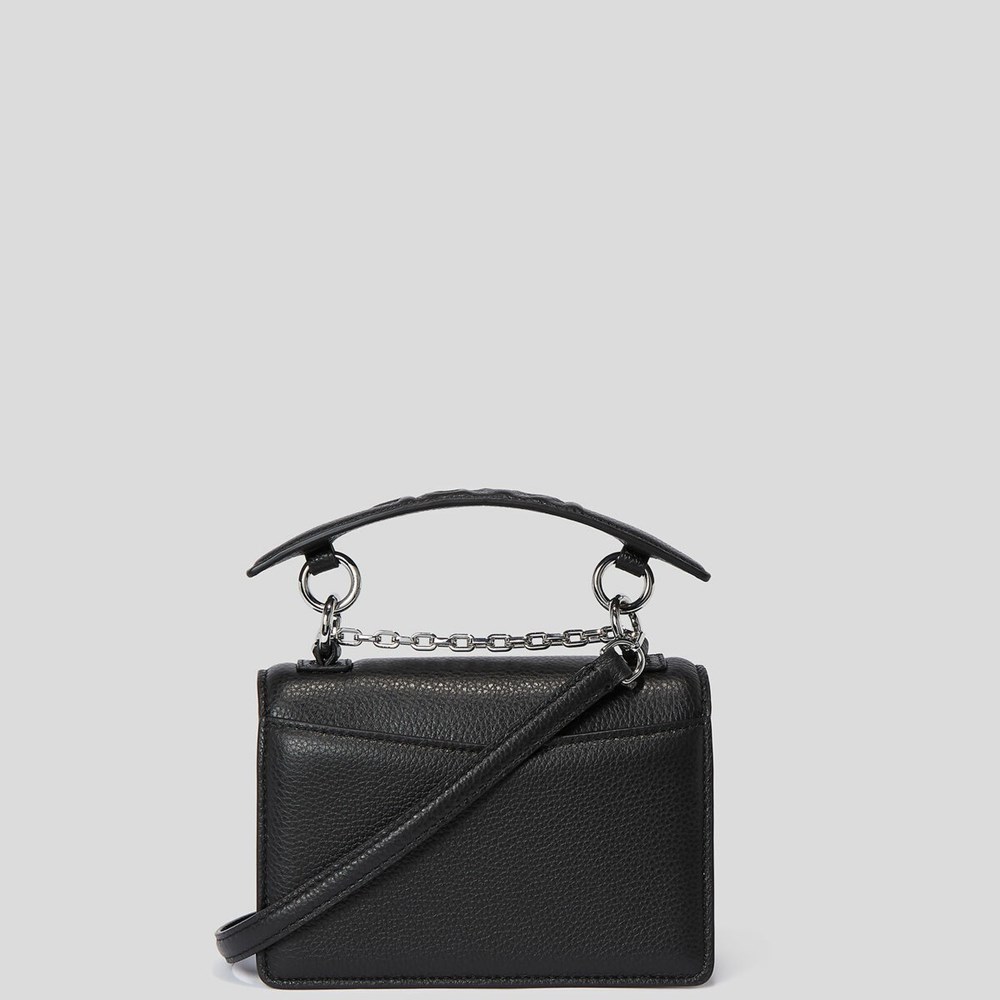 Női Karl Lagerfeld K/Karl Seven Grain Bőr Mini Shoulder Bags Crossbody Táska Fekete | GIM167502