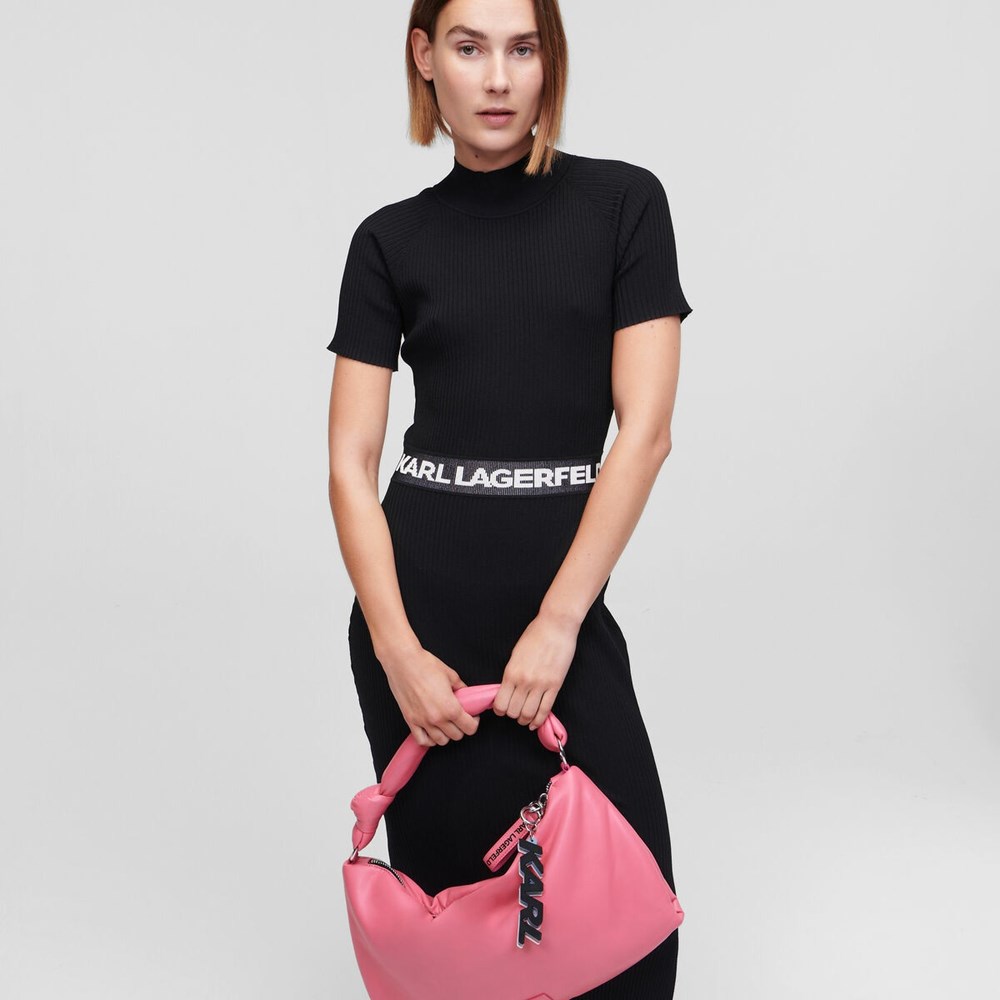 Női Karl Lagerfeld K/Knotted Válltáskák Fekete | WVB043698