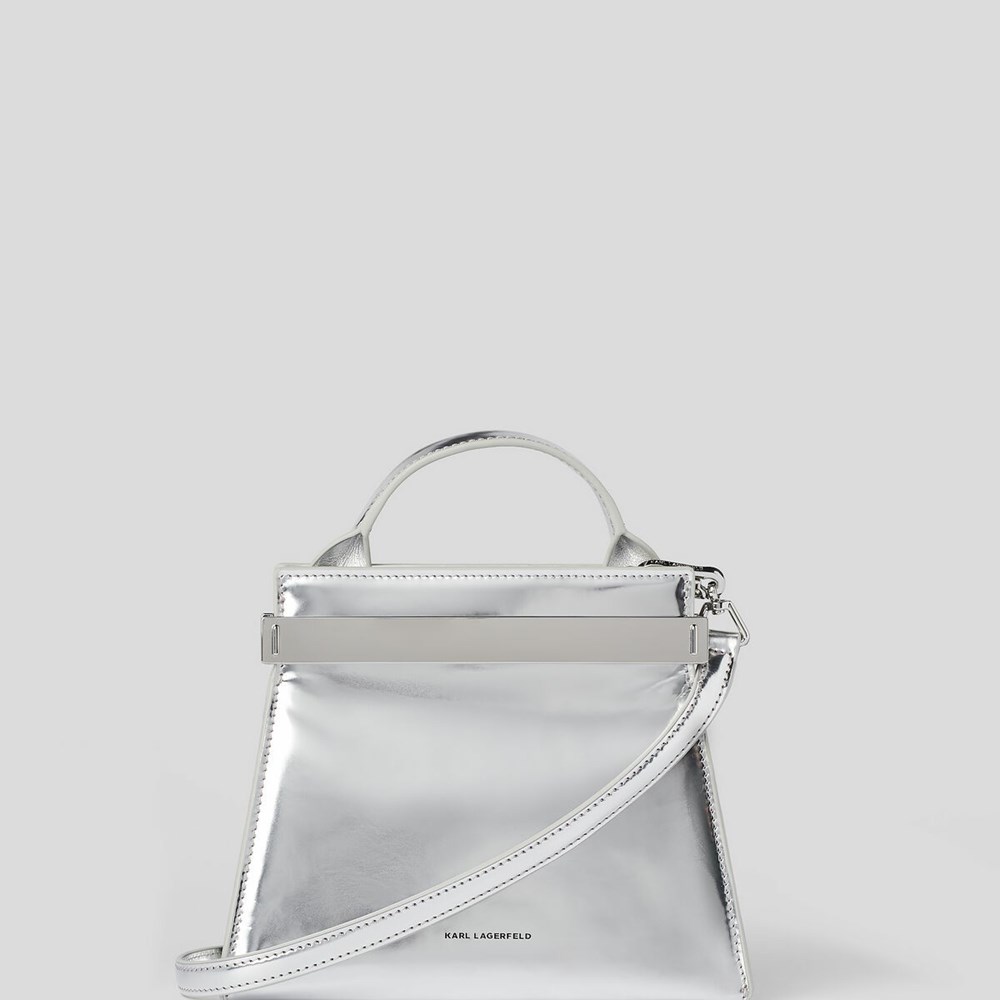 Női Karl Lagerfeld K/Kross Archive Small Top-handle Bag Kézitáska Titán | EHB680231