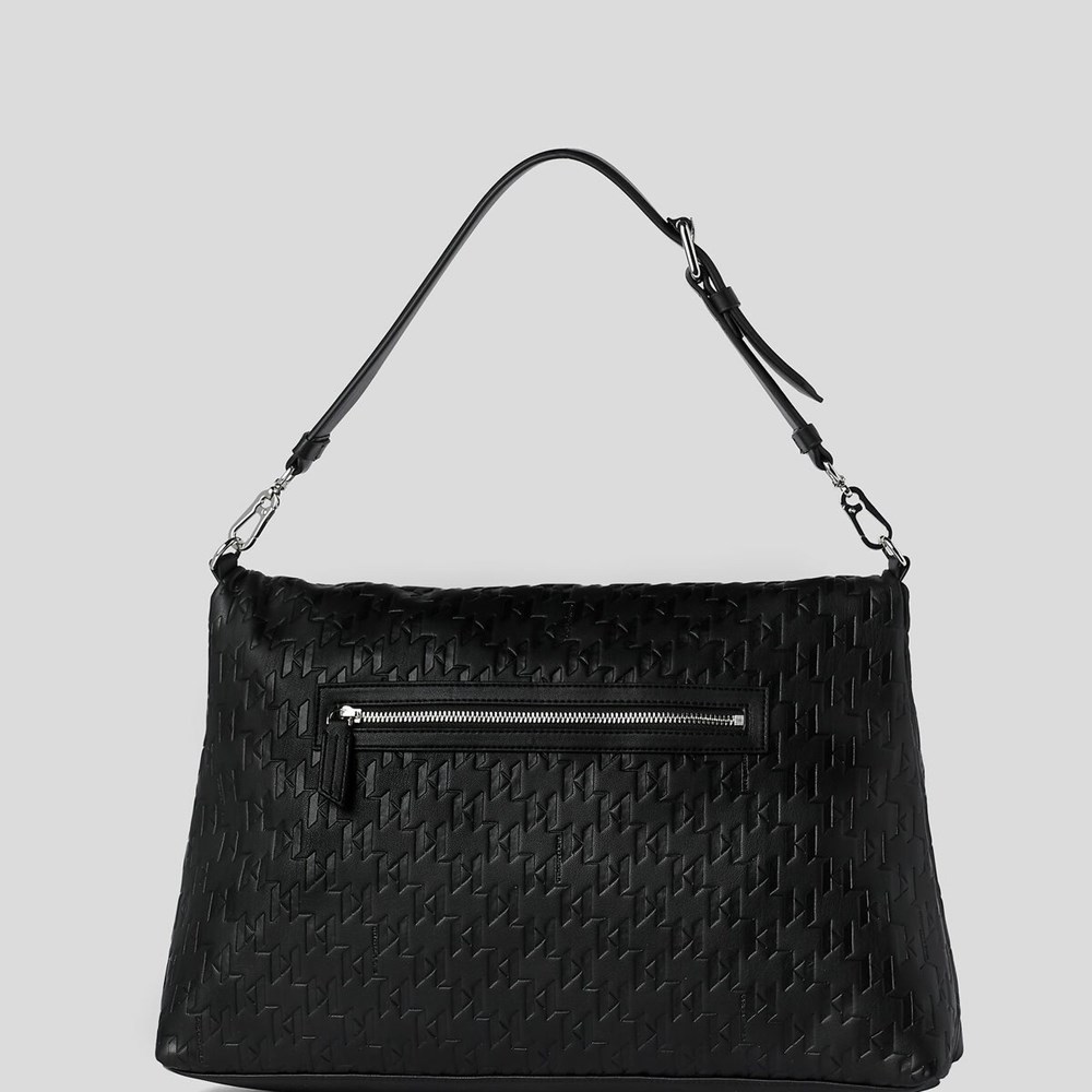 Női Karl Lagerfeld K/Kushion Monogram-embossed Folded Hordtáskák Fekete | IUH160432