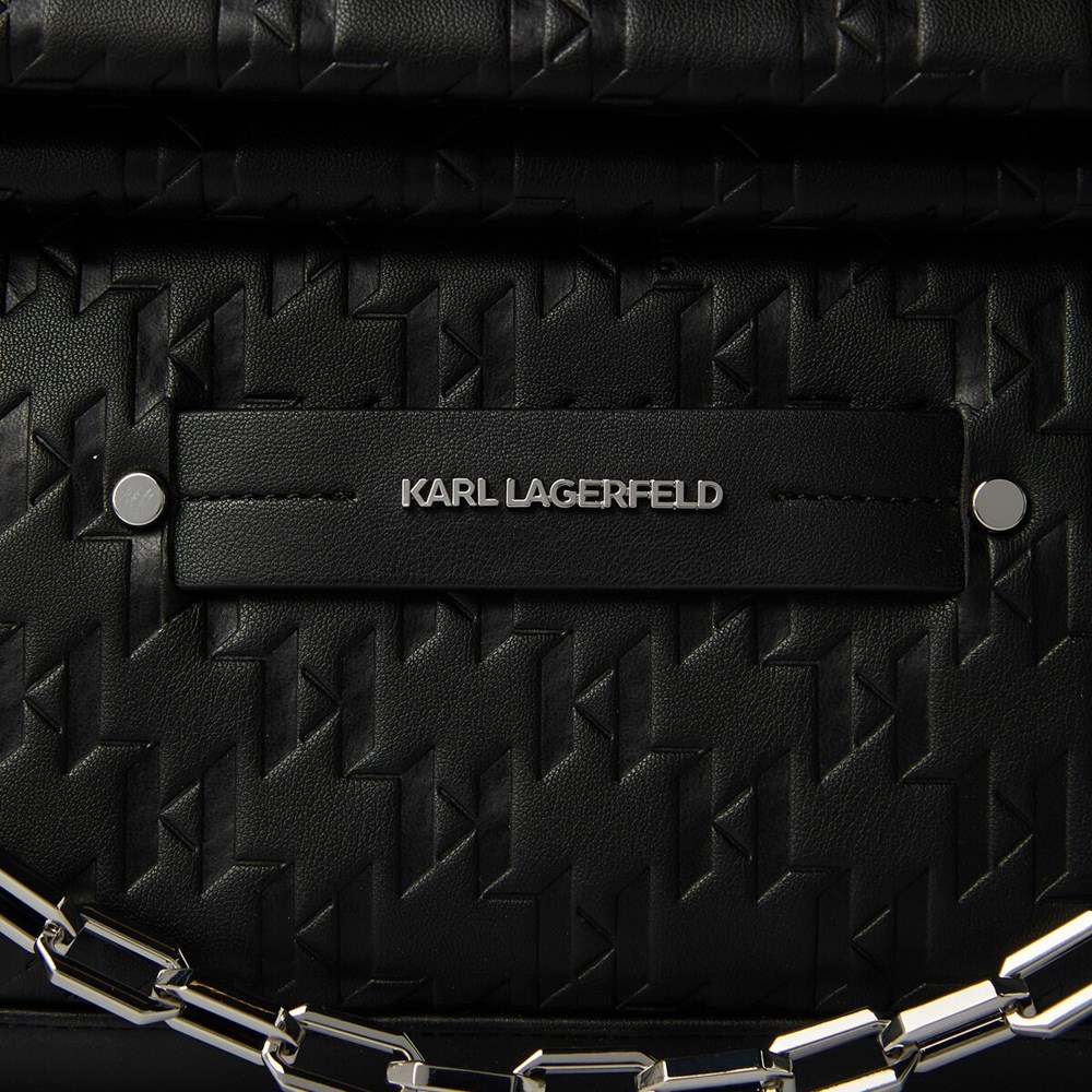 Női Karl Lagerfeld K/Kushion Monogram-embossed Folded Hordtáskák Fekete | IUH160432