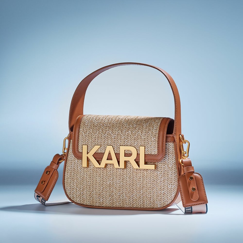 Női Karl Lagerfeld K/Levelek Woven - Online Exclusive Crossbody Táska Bézs | JVK291645