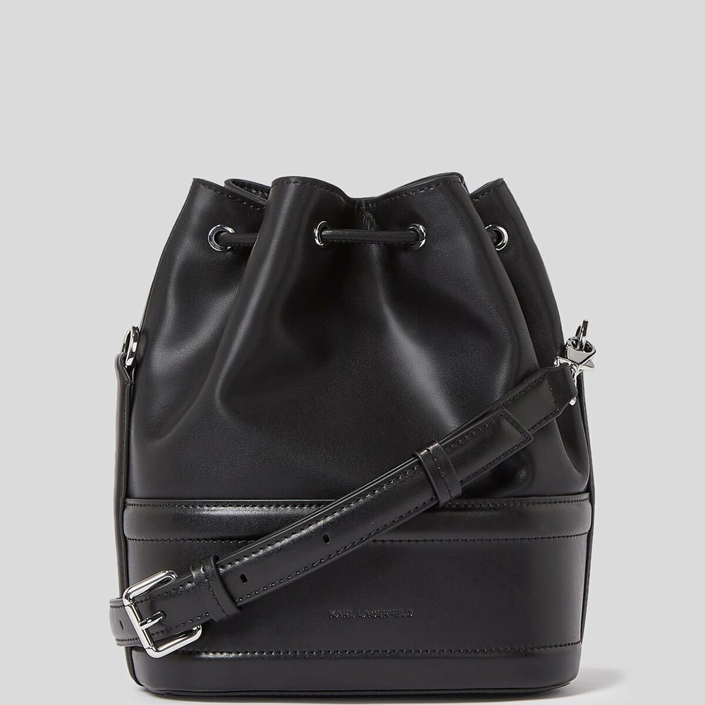 Női Karl Lagerfeld K/Saddle Bucket Bag Crossbody Táska Fekete | LBT167802