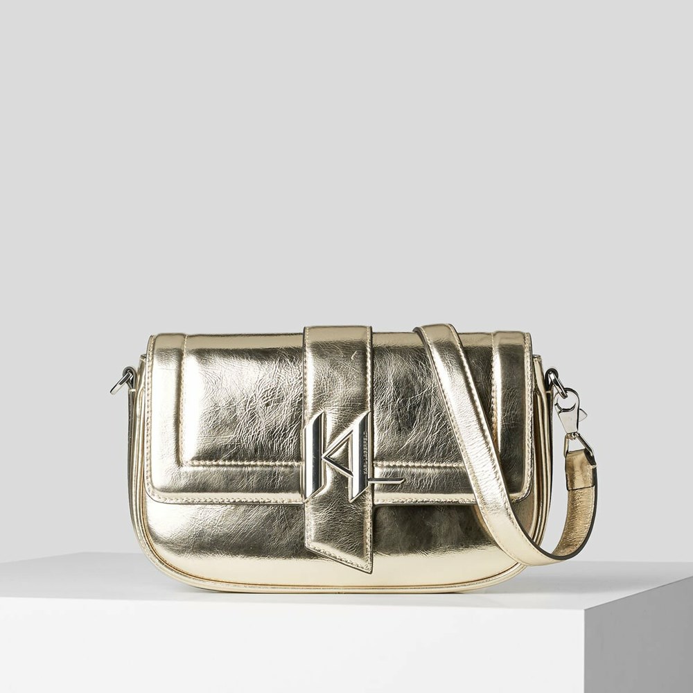 Női Karl Lagerfeld K/Saddle Metallic Baguette Táska Arany | RXJ276583