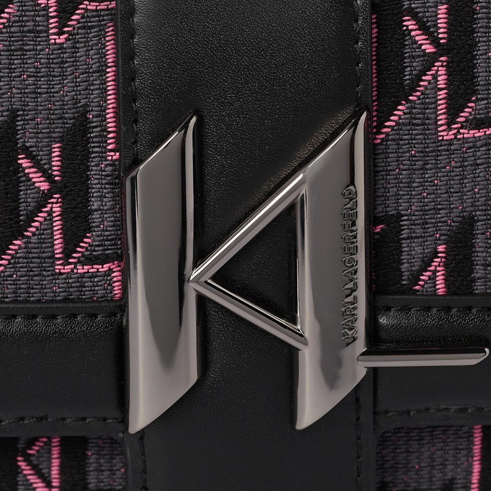 Női Karl Lagerfeld K/Saddle Pink Monogram Small Crossbody Táska Rózsaszín Színes | CVT762194