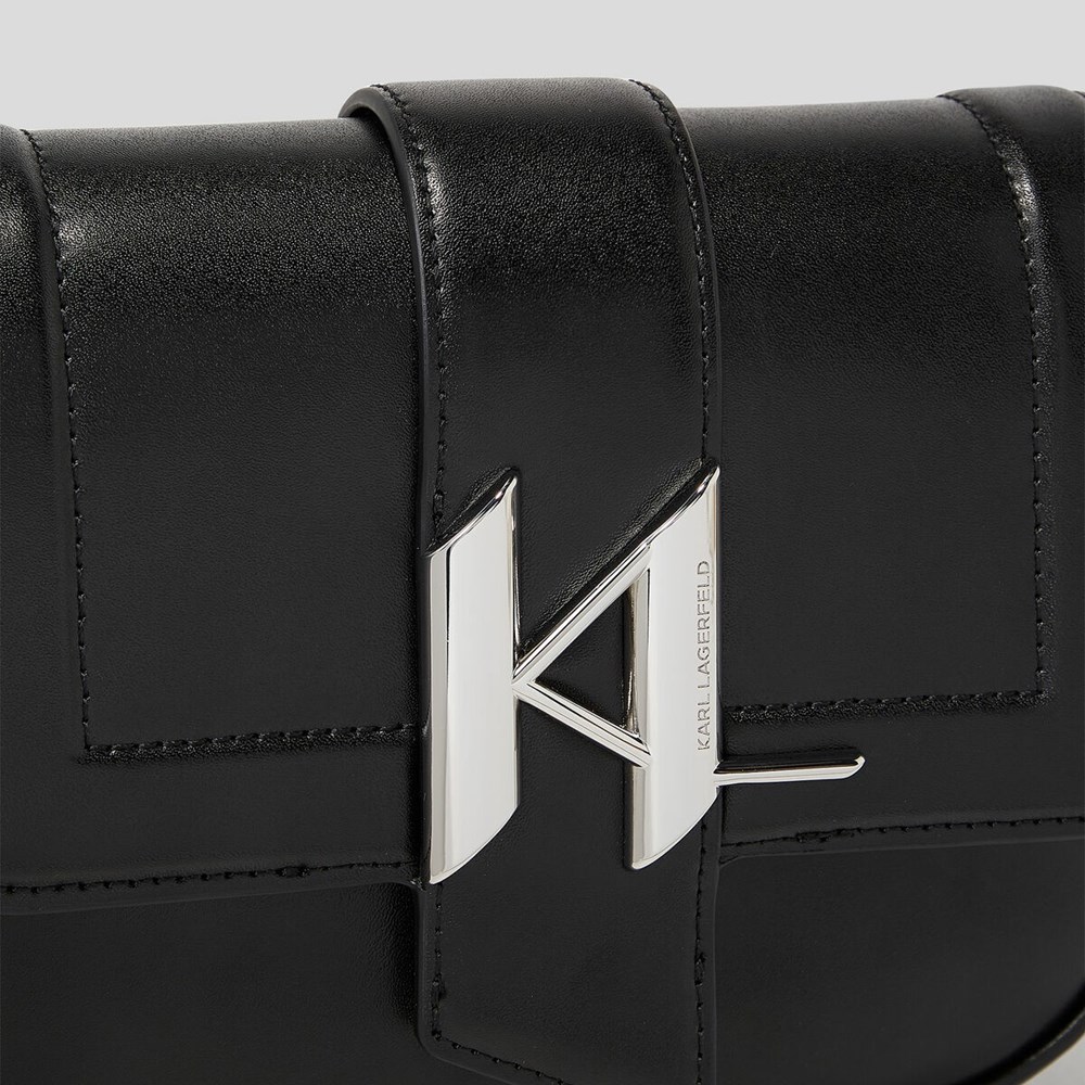 Női Karl Lagerfeld K/Saddle Small Shoulder Bags Crossbody Táska Fekete | EYD302194