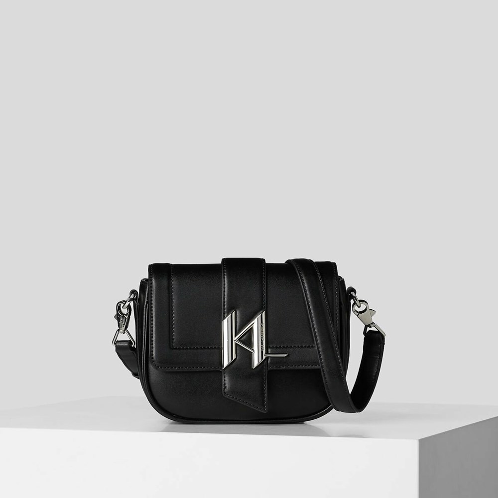 Női Karl Lagerfeld K/Saddle Small Shoulder Bags Crossbody Táska Fekete | EYD302194