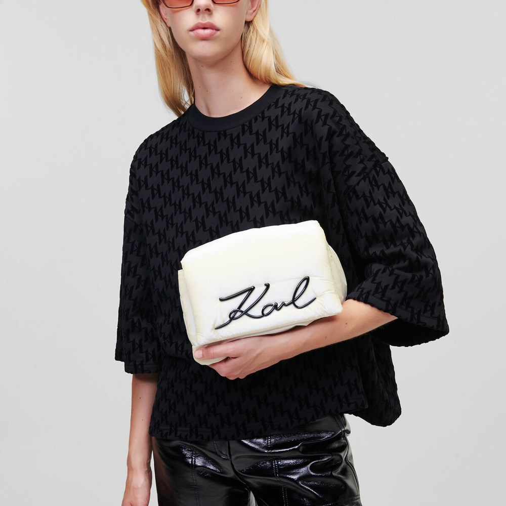 Női Karl Lagerfeld K/Signature Soft Válltáskák Fehér | IFQ938267